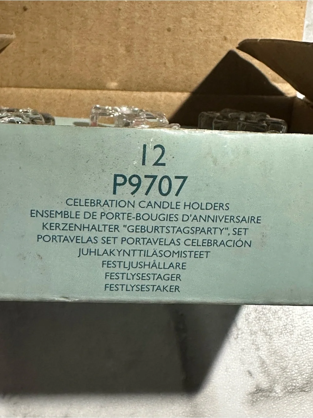 PARTYLITE - Celebration Candle Holders | Set of 12 x Star Shaped Glass Mini VTG